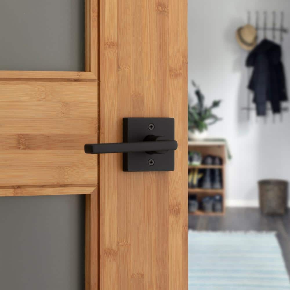 Kwikset Halifax Square Matte Black Passage Hall/Closet Door Lever (4-Pack) - Image 4