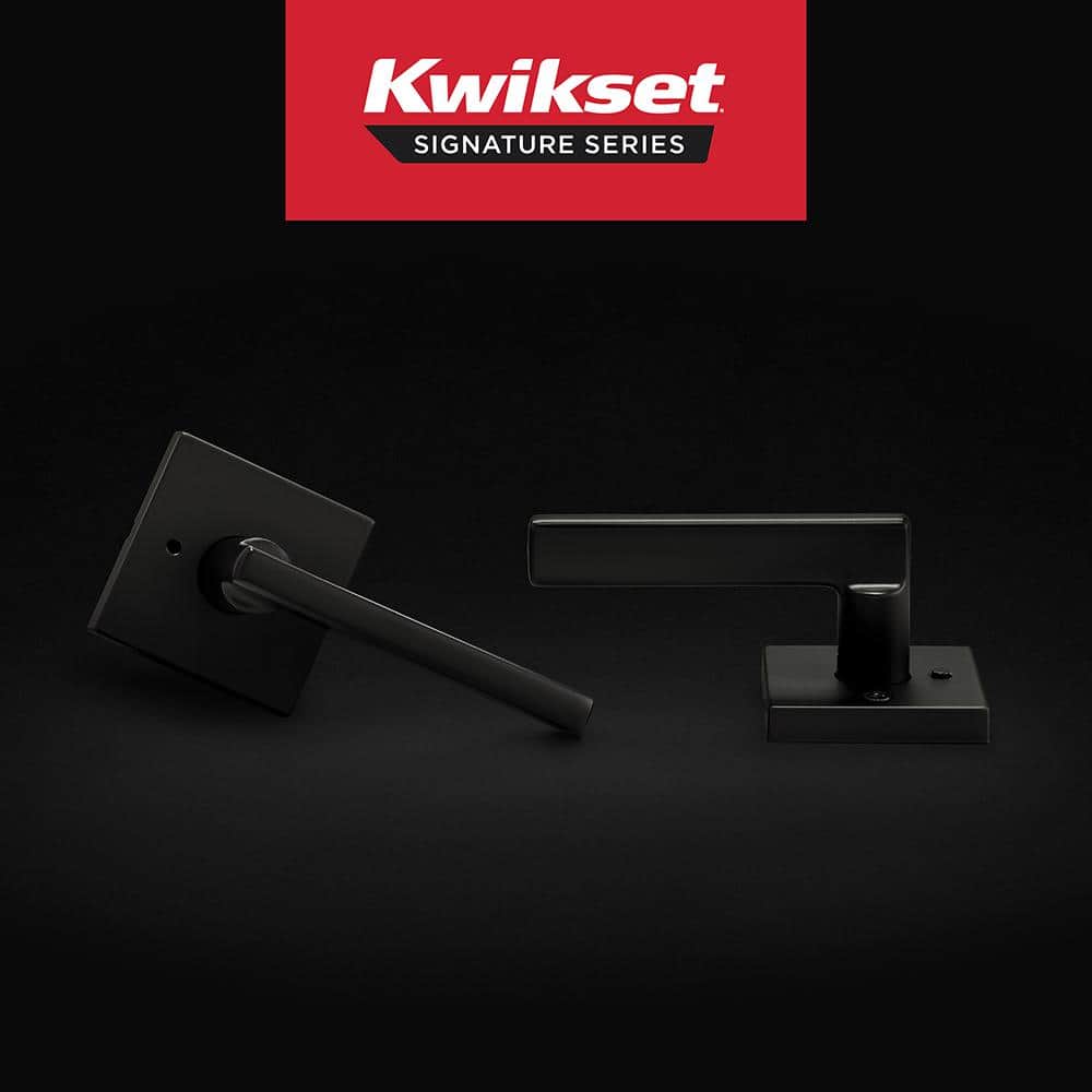 Kwikset Halifax Square Matte Black Privacy Bed/Bath Door Lever (4-Pack) - Image 2