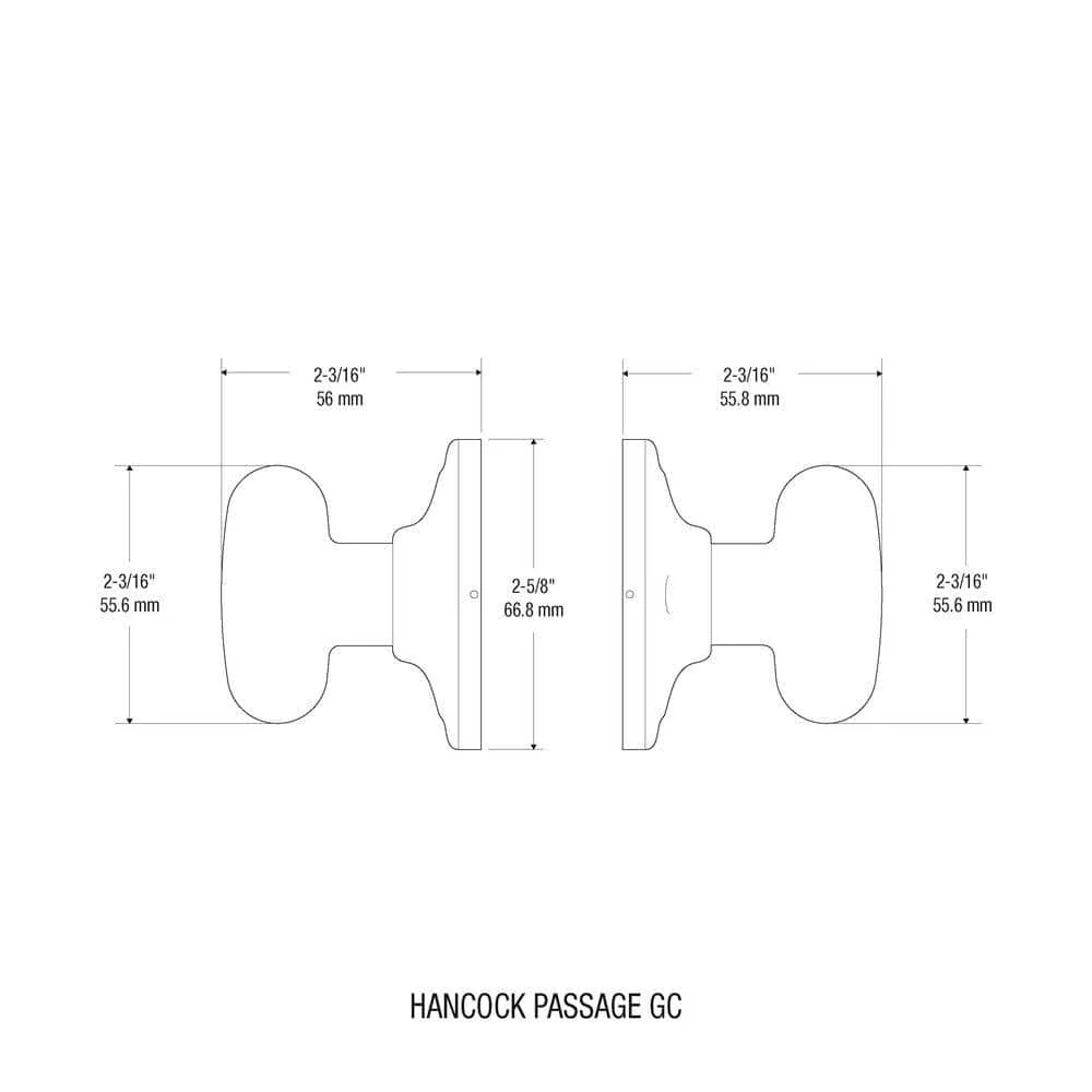 Kwikset Hancock Polished Chrome Passage Hall/Closet Door Knob - Image 3