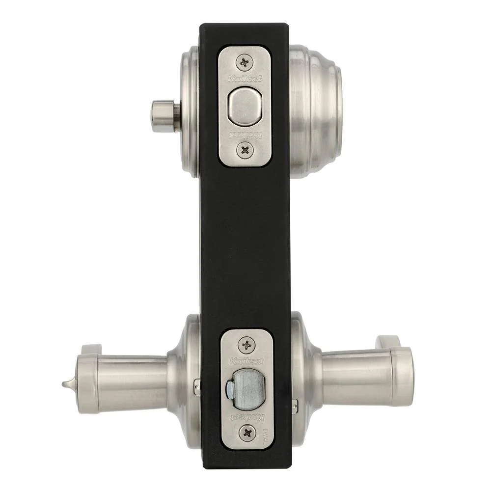 Kwikset Lido Satin Nickel SmartKey Single-Cylinder Deadbolt Universal Keyed Entry Door Handle Combo Pack (1 Handle and 1 Deadbolt) - Image 5