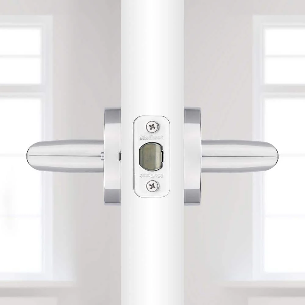 Kwikset Milan Polished Chrome Privacy Bed/Bath Door Lever, Round Rose - Image 6