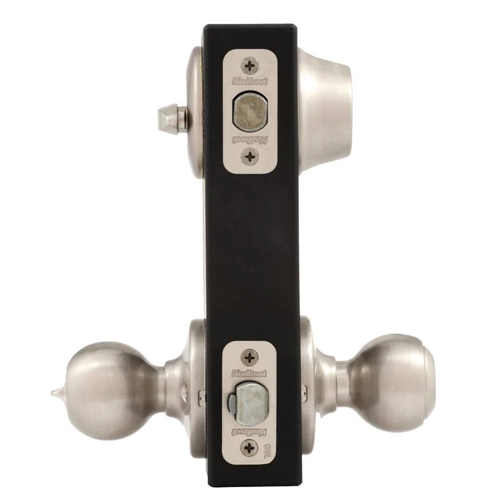Kwikset Polo Satin Nickel Entry Door Knob & Single Cylinder Deadbolt Combo Pack with Microban Antimicrobial Technology - Image 2
