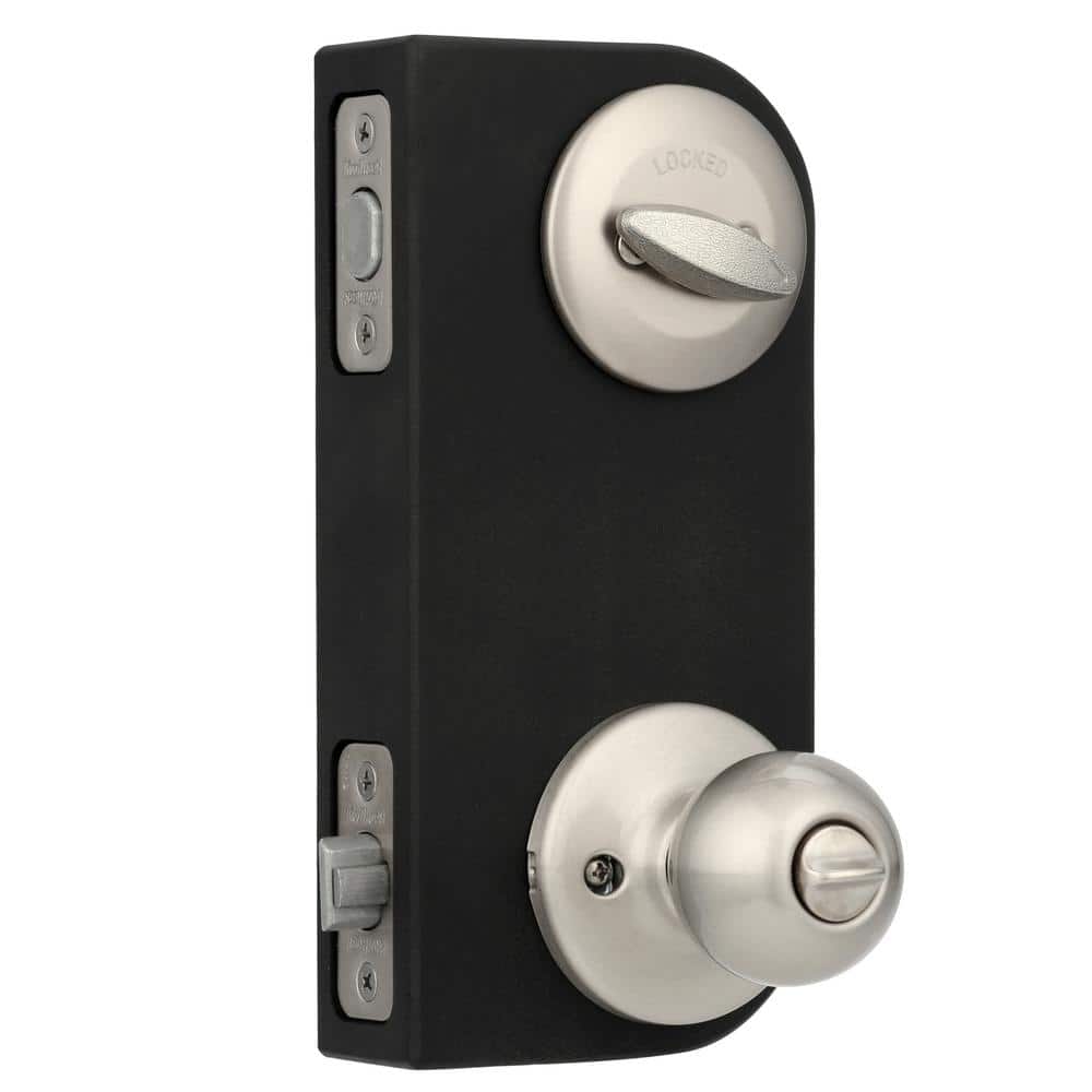 Kwikset Polo Satin Nickel Single Cylinder Entry Door Knob & Deadbolt Combo Pack with Microban Antimicrobial Technology - Image 2
