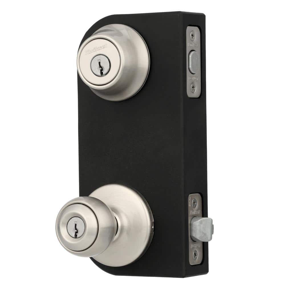 Kwikset Polo Satin Nickel Single Cylinder Entry Door Knob & Deadbolt Combo Pack with Microban Antimicrobial Technology - Image 4
