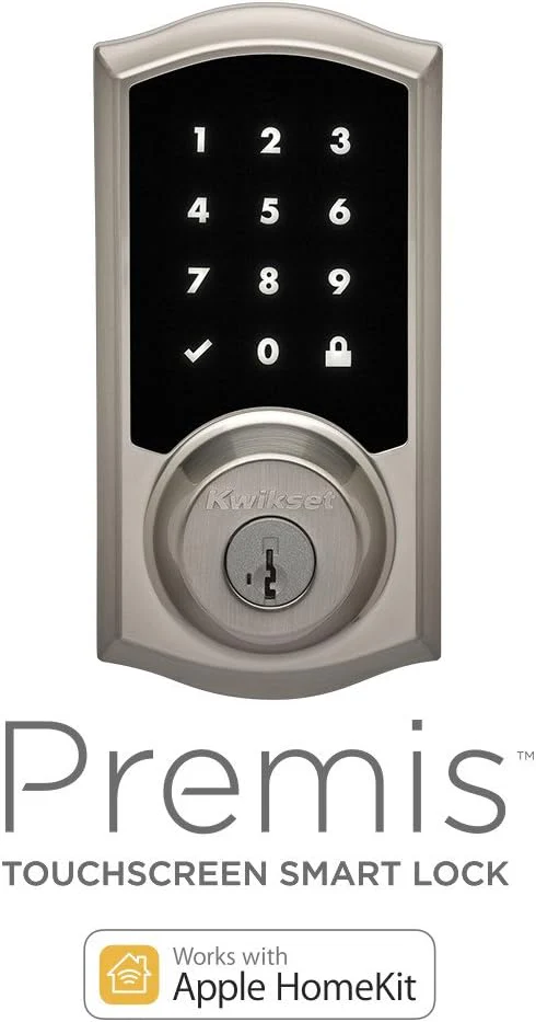 Kwikset Premis Touchscreen Smart Lock, Satin Nickel, Single Cylinder Electronic Deadbolt with Juno Passage Knob, Apple HomeKit Compatible - Image 2