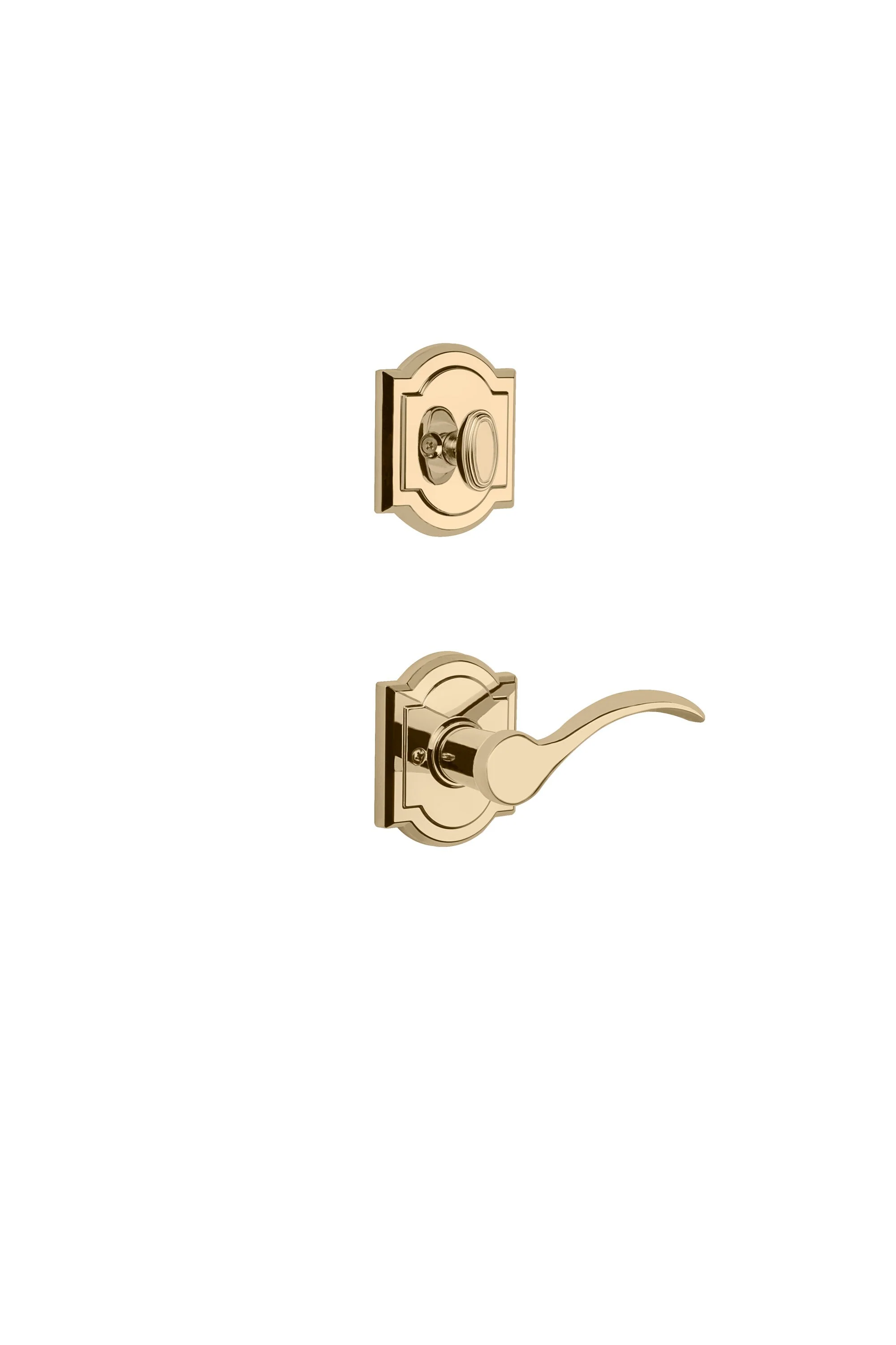 Kwikset Prestige Avendale Single-Cylinder Handleset with Arch Rose Tobin Lever, Lifetime Polished Brass, SmartKey Security - Image 5
