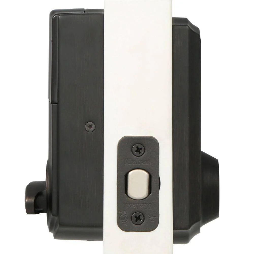 Kwikset SmartCode 915 Touchscreen Venetian Bronze Single Cylinder Electronic Deadbolt with Avalon Handleset and Tustin Lever - Image 2