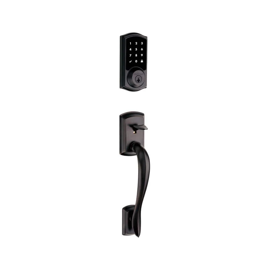 Kwikset SmartCode 915 Touchscreen Venetian Bronze Single Cylinder Electronic Deadbolt with Avalon Handleset and Tustin Lever - Image 7