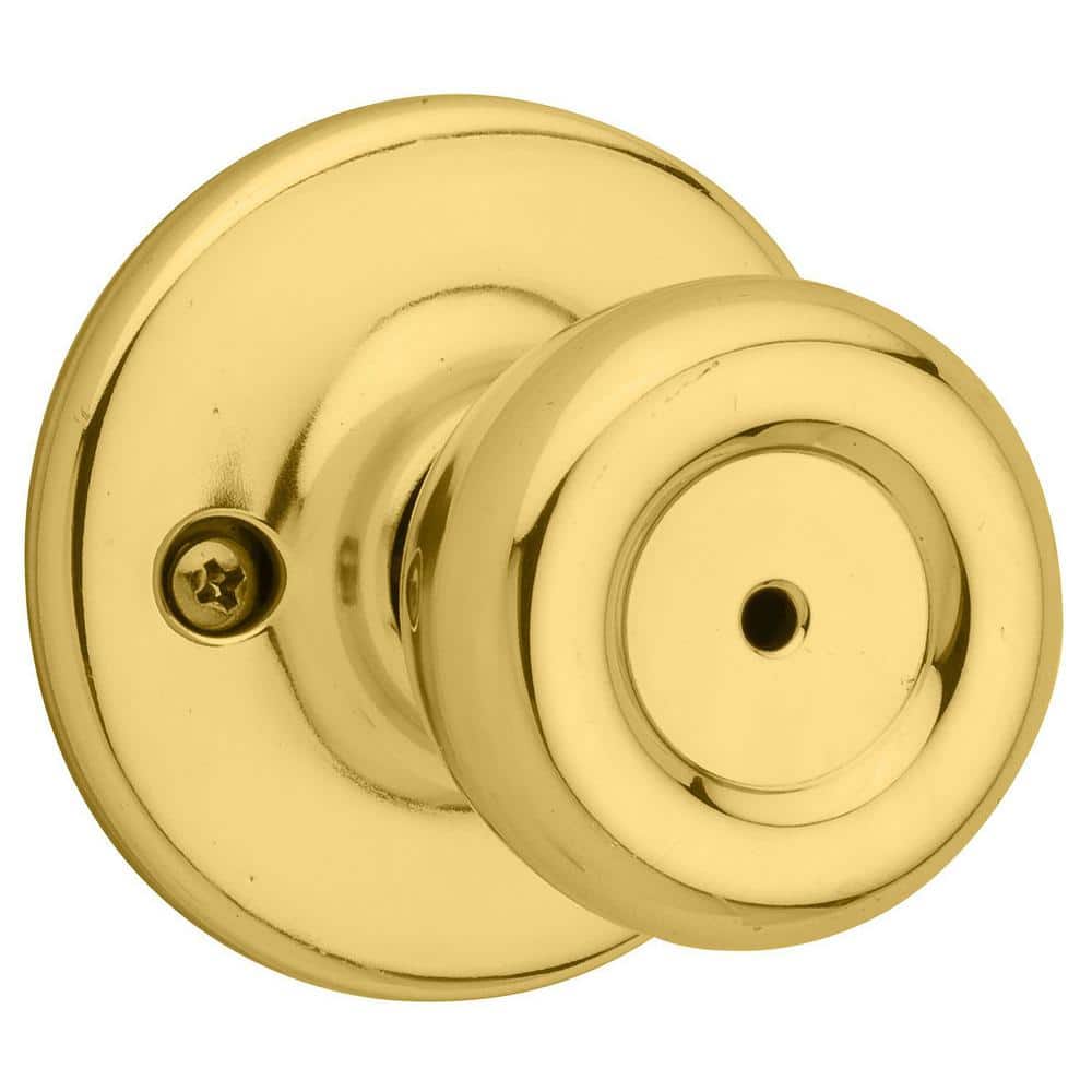 Kwikset Tylo Polished Brass Bed/Bath Privacy Door Knob with Microban Antimicrobial Technology