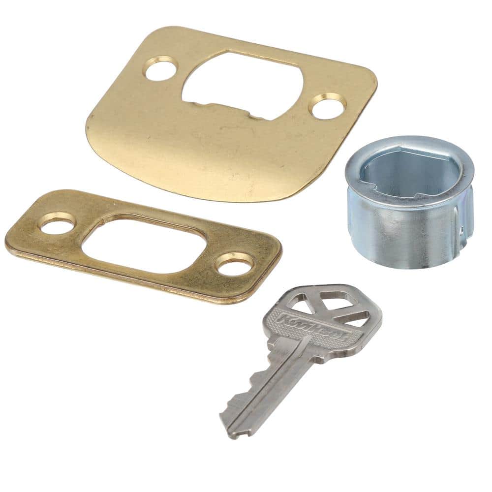 Kwikset Tylo Polished Brass Entry Door Knob & Double Cylinder Deadbolt Combo Pack with Microban Antimicrobial Technology - Image 3
