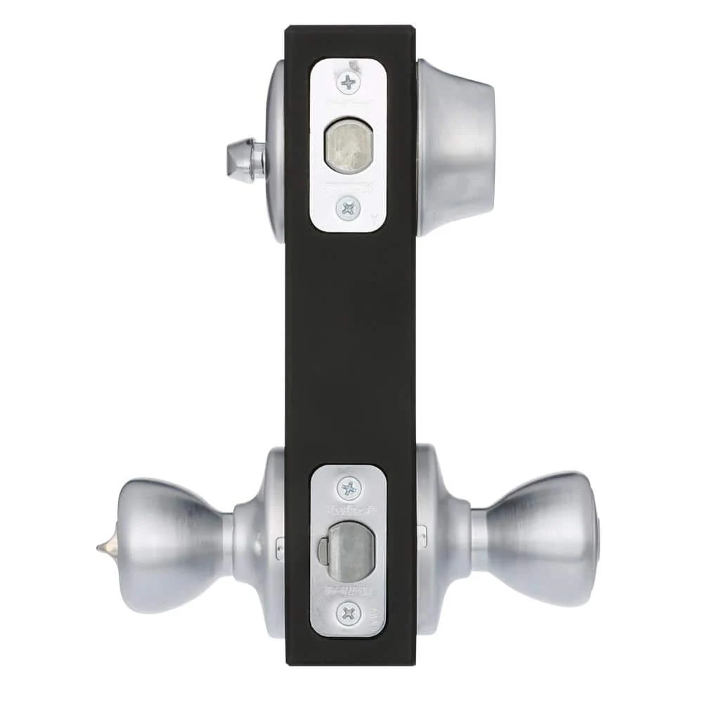 Kwikset Tylo Satin Chrome Exterior Entry Door Knob and Single Cylinder Deadbolt Project Pack - Image 3