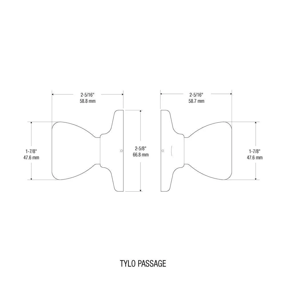 Kwikset Tylo Satin Chrome Hall/Closet Passage Door Knob - Image 3
