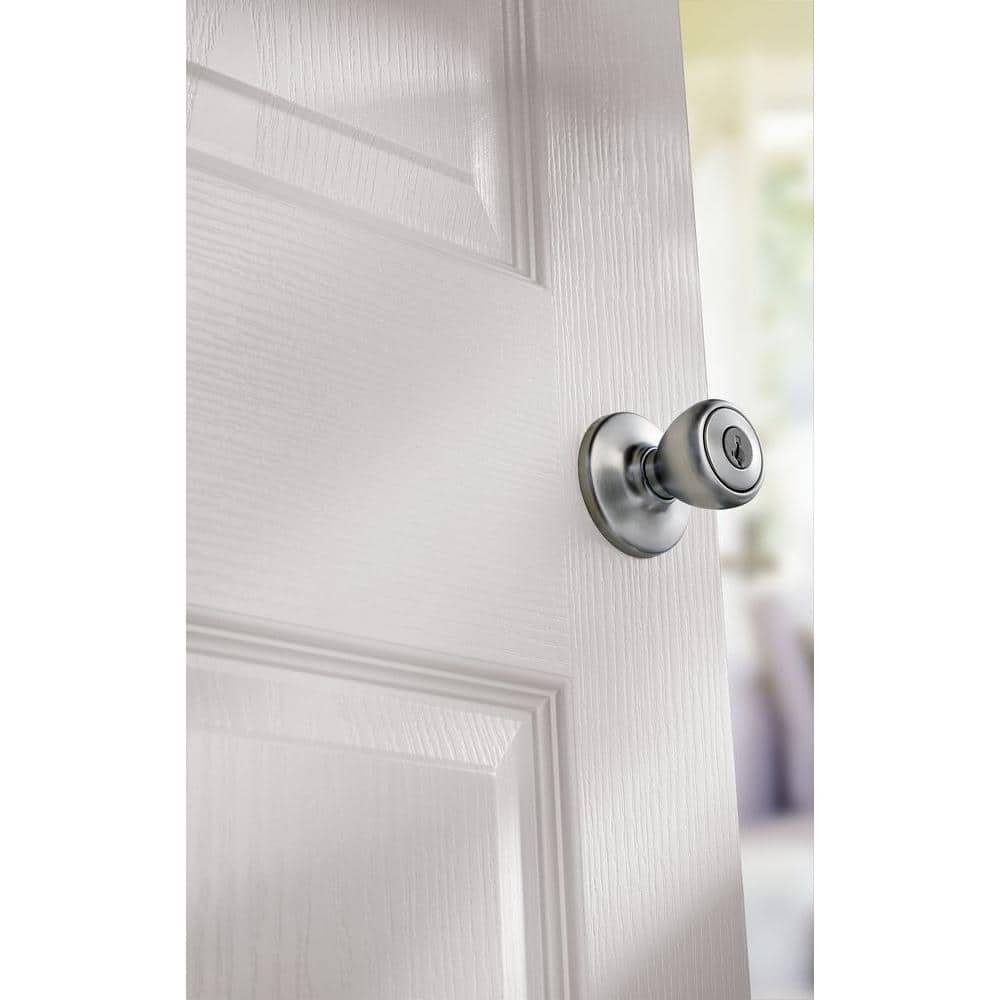 Kwikset Tylo Satin Chrome Keyed Entry Door Knob with SmartKey Security - Image 3