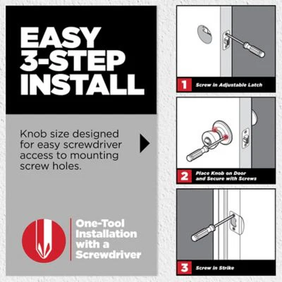 Kwikset Tylo Satin Chrome Passage Hall/Closet Door Knob - Image 5