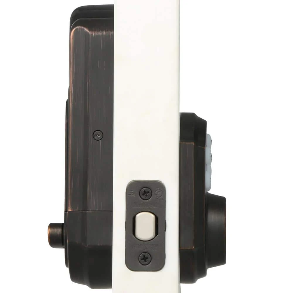 Kwikset Z-Wave SmartCode 910 Venetian Bronze Single Cylinder Electronic Deadbolt featuring Milan Hall/Closet Lever - Image 2