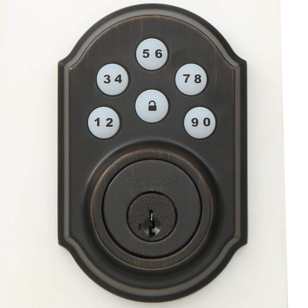Kwikset Z-Wave SmartCode 910 Venetian Bronze Single Cylinder Electronic Deadbolt featuring Milan Hall/Closet Lever - Image 3