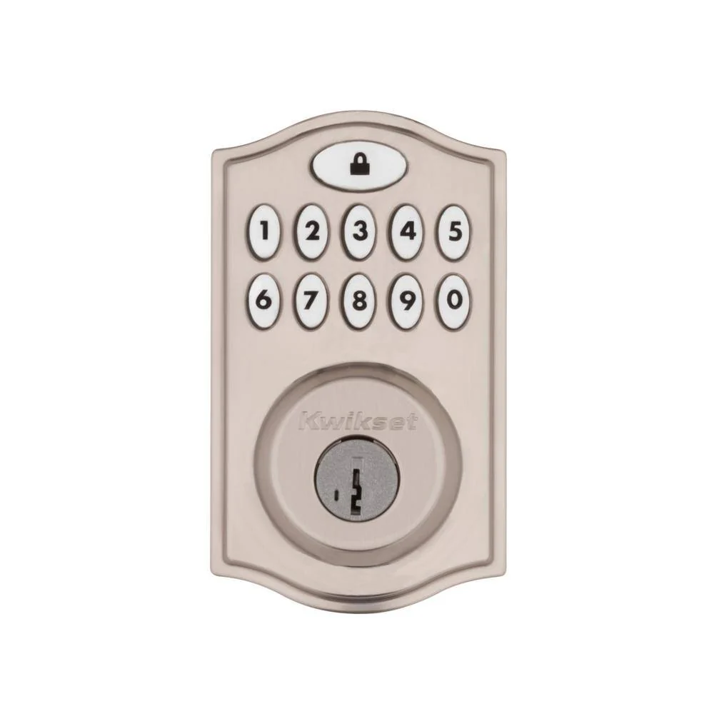 Kwikset Z-Wave SmartCode Satin Nickel Single Cylinder Keypad Electronic Deadbolt with Juno Hall/Closet Knob - Image 5