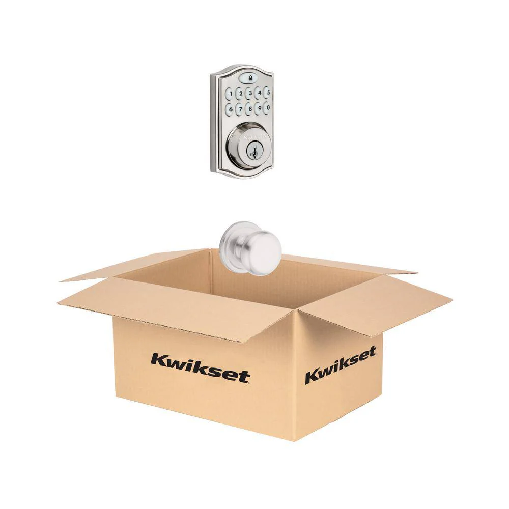 Kwikset Z-Wave SmartCode Satin Nickel Single Cylinder Keypad Electronic Deadbolt with Juno Hall/Closet Knob - Image 6