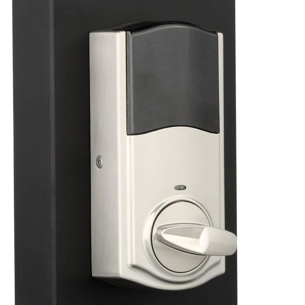Kwikset Z-Wave SmartCode Touchscreen Satin Nickel Single Cylinder Electronic Deadbolt featuring Tustin Hall/Closet Lever - Image 4
