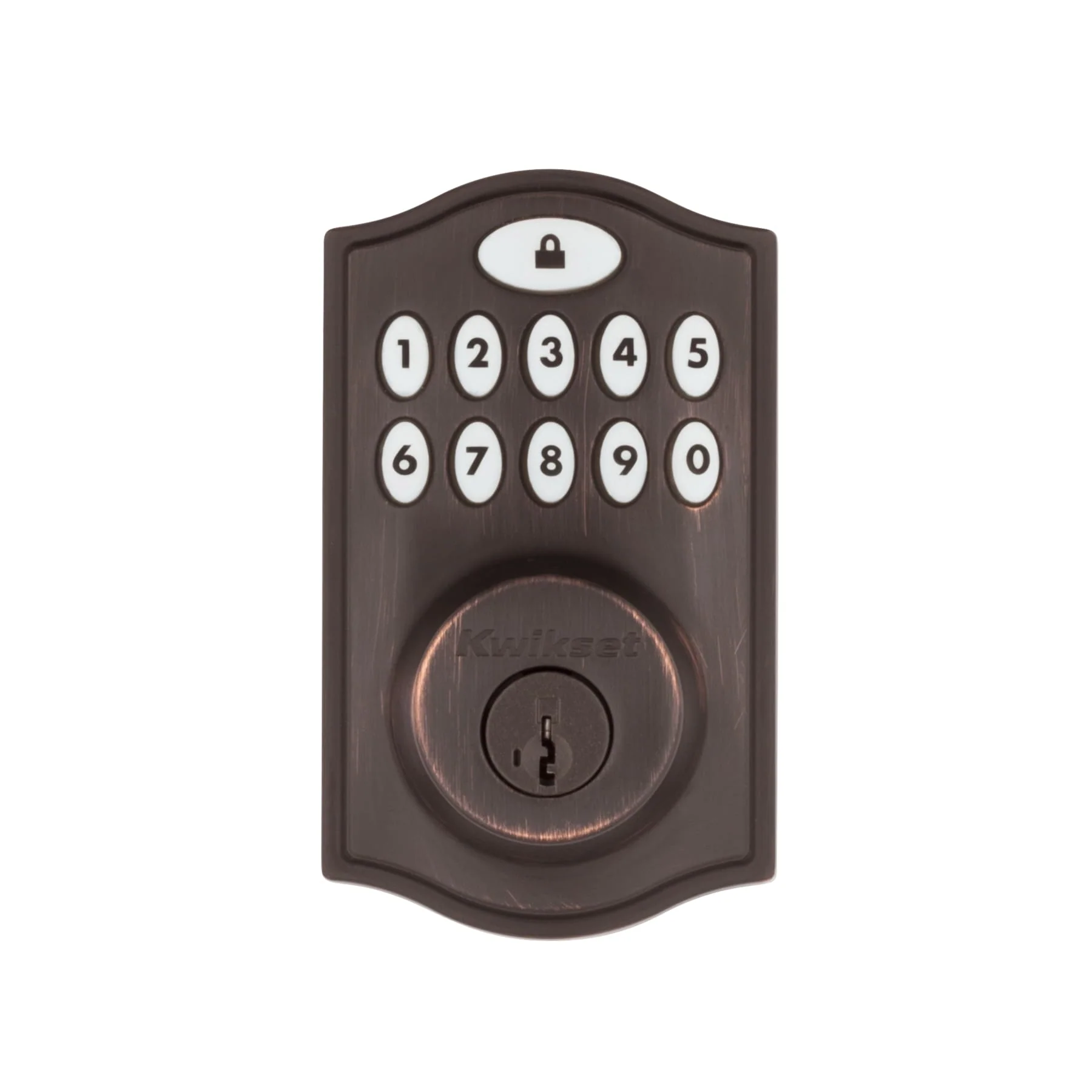 Kwikset Z-Wave SmartCode Venetian Bronze Single Cylinder Electronic Deadbolt featuring Juno Hall/Closet Knob - Image 2