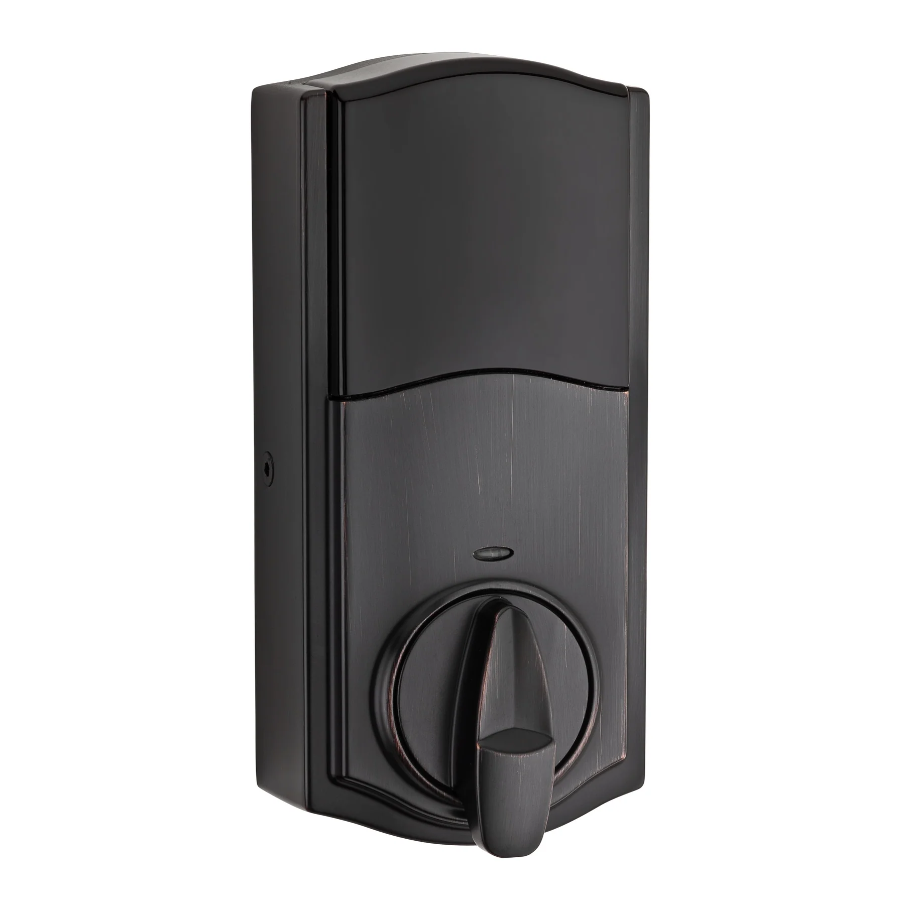 Kwikset Z-Wave SmartCode Venetian Bronze Single Cylinder Electronic Deadbolt featuring Tustin Hall/Closet Lever - Image 4
