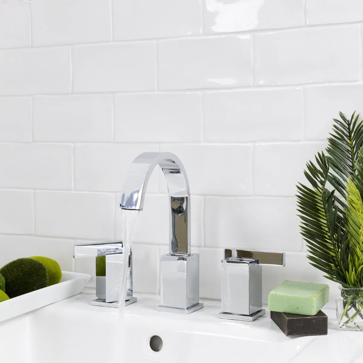Lancaster Bianco White 3x6 Polished Ceramic Subway Tile - Lux Tile