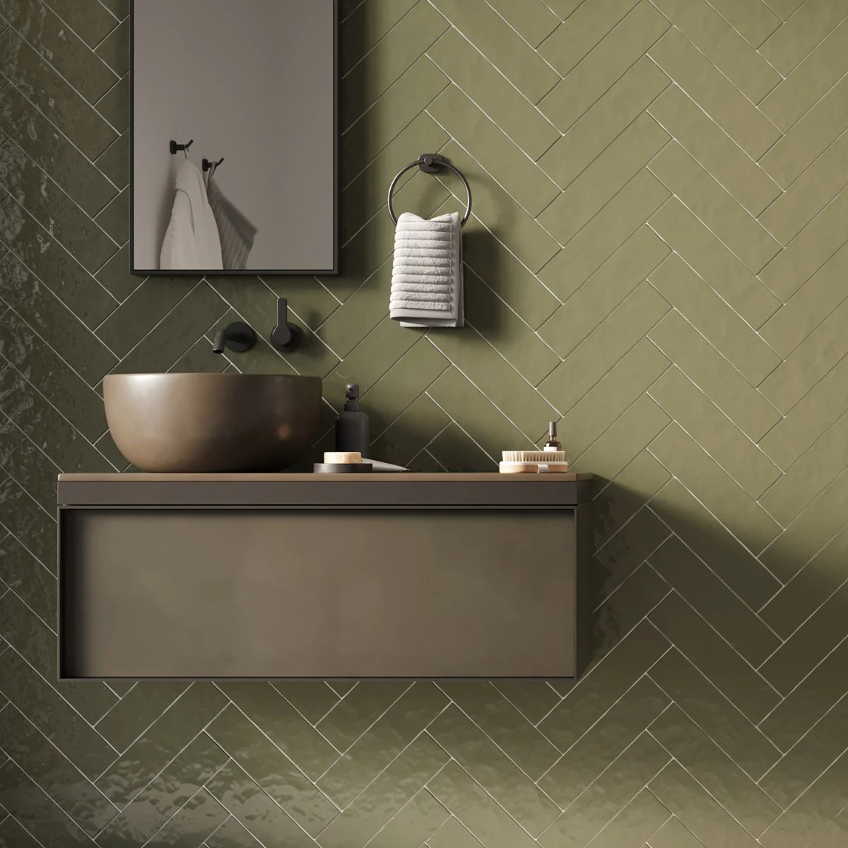 Lancaster Celery Green 3x12 Polished Ceramic Subway Tile - Image 2