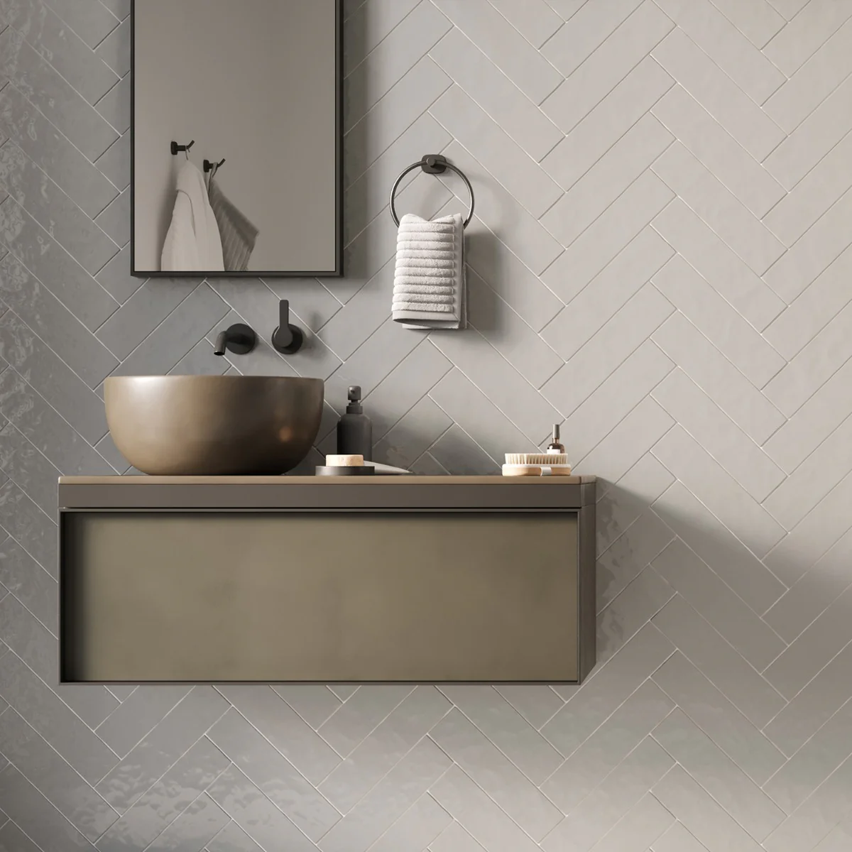 Lancaster Dove Gray 3x12 Polished Ceramic Wall Tile - Image 2