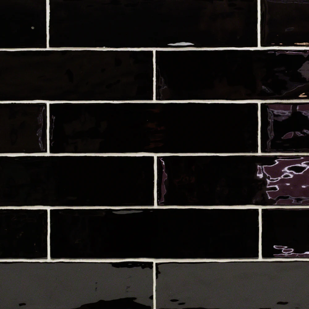 Lancaster Noir Black 3x12 Polished Ceramic Subway Tile for Walls - Image 3