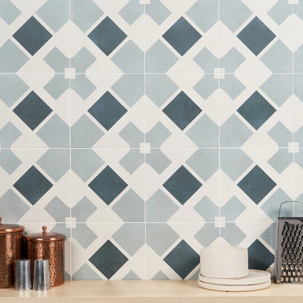Lapaz Cross Blue 9x9 Matte Porcelain Tile - Lux Tile - Image 2
