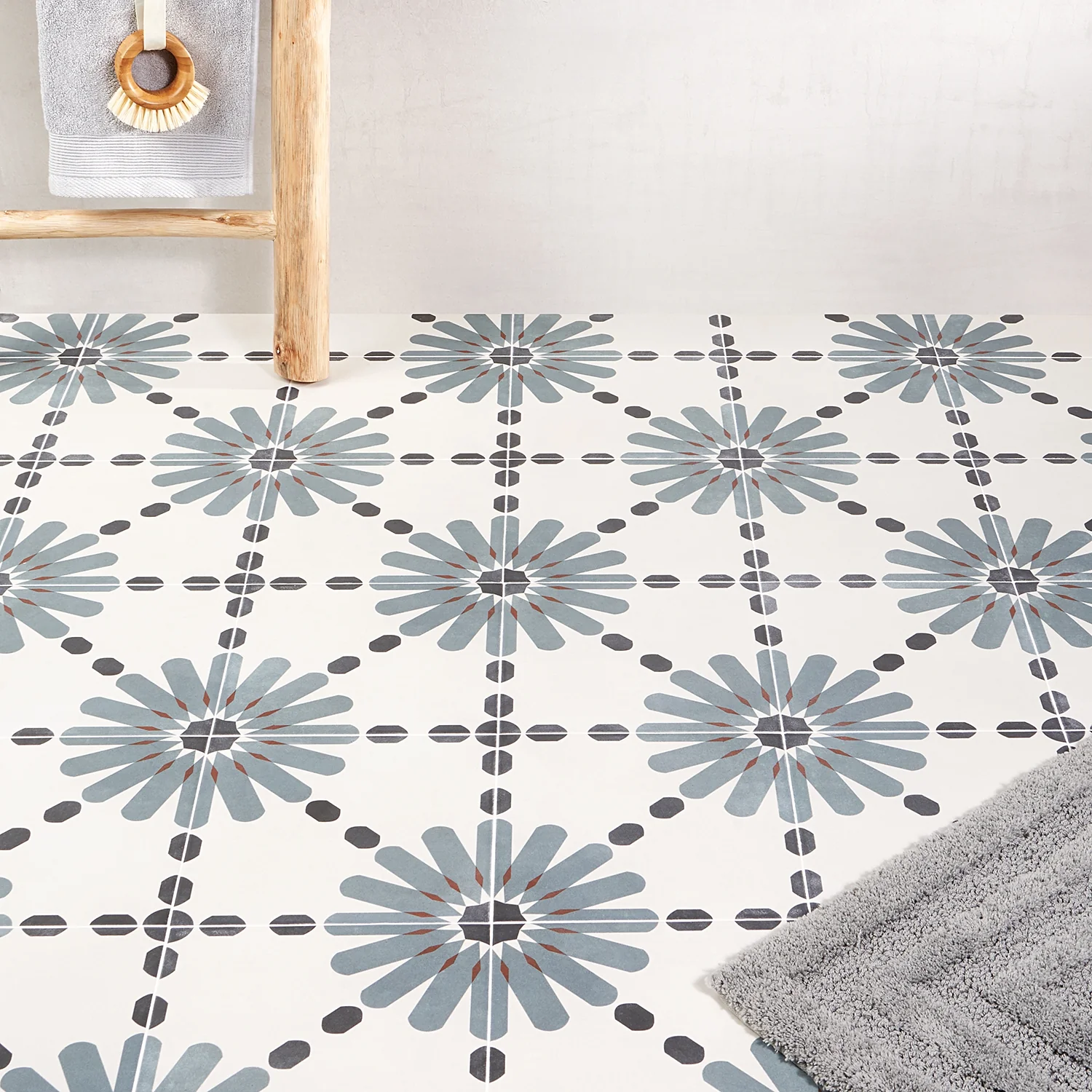 Lapaz Daisy Blue 9x9 Matte Porcelain Tile - Lux Tile - Image 2