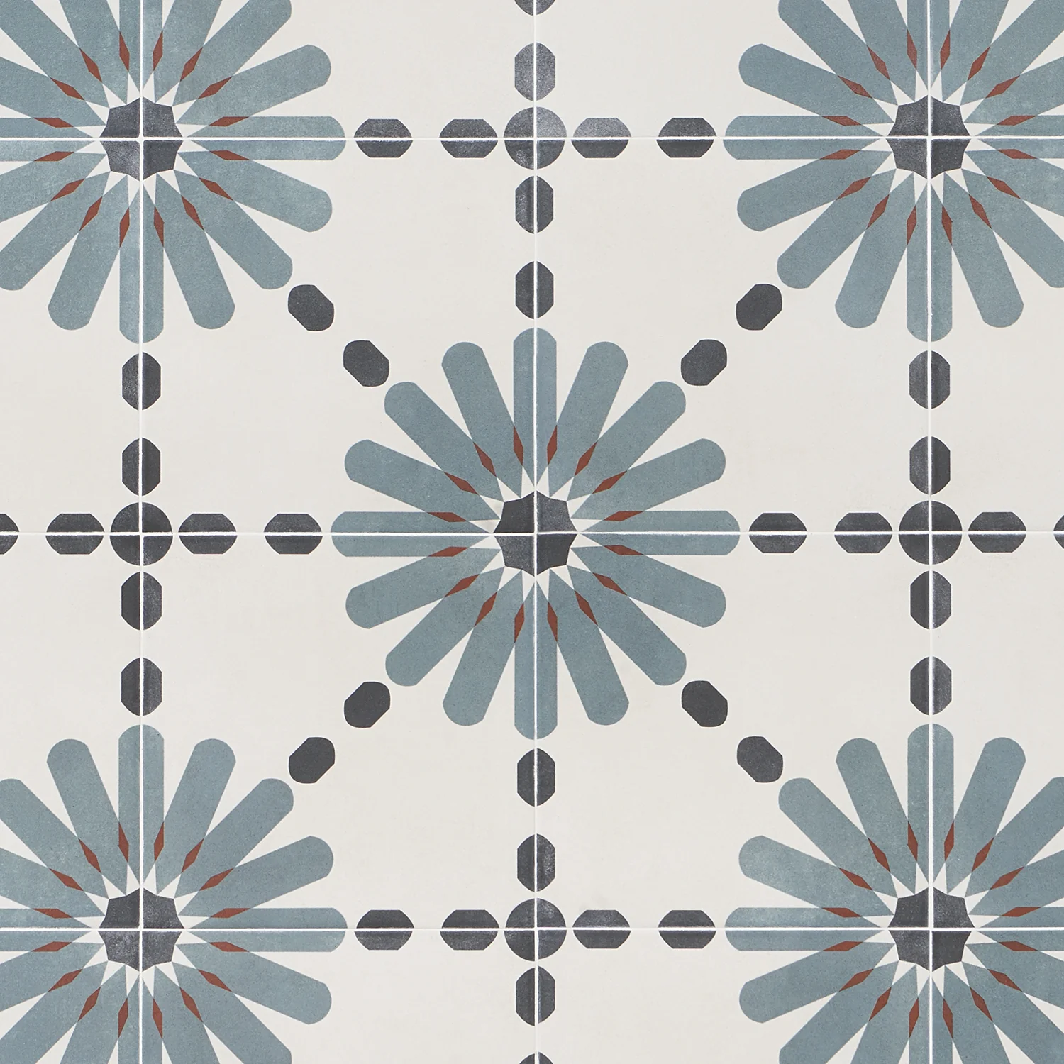 Lapaz Daisy Blue 9x9 Matte Porcelain Tile - Lux Tile - Image 3