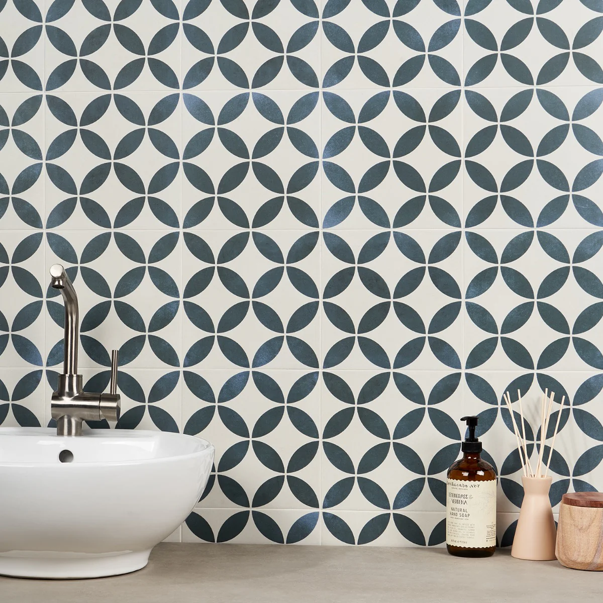 Lapaz Petals Blue 9x9 Matte Porcelain Tile - Lux Tile - Image 3