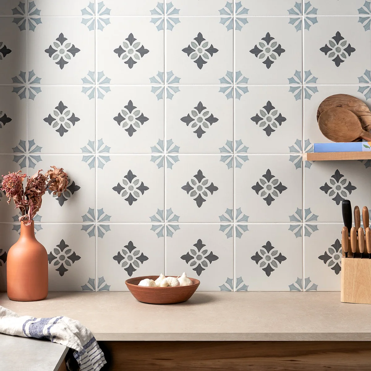 Lapaz Poppy Blue Green 9x9 Matte Porcelain Tile - Lux Tile - Image 2