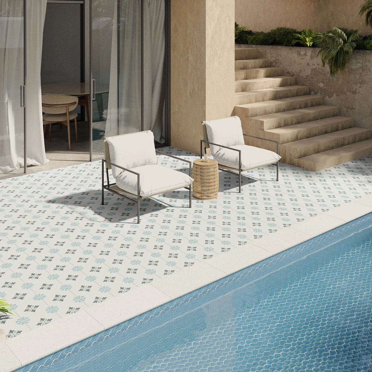 Lapaz Poppy Blue Green 9x9 Matte Porcelain Tile - Lux Tile - Image 8