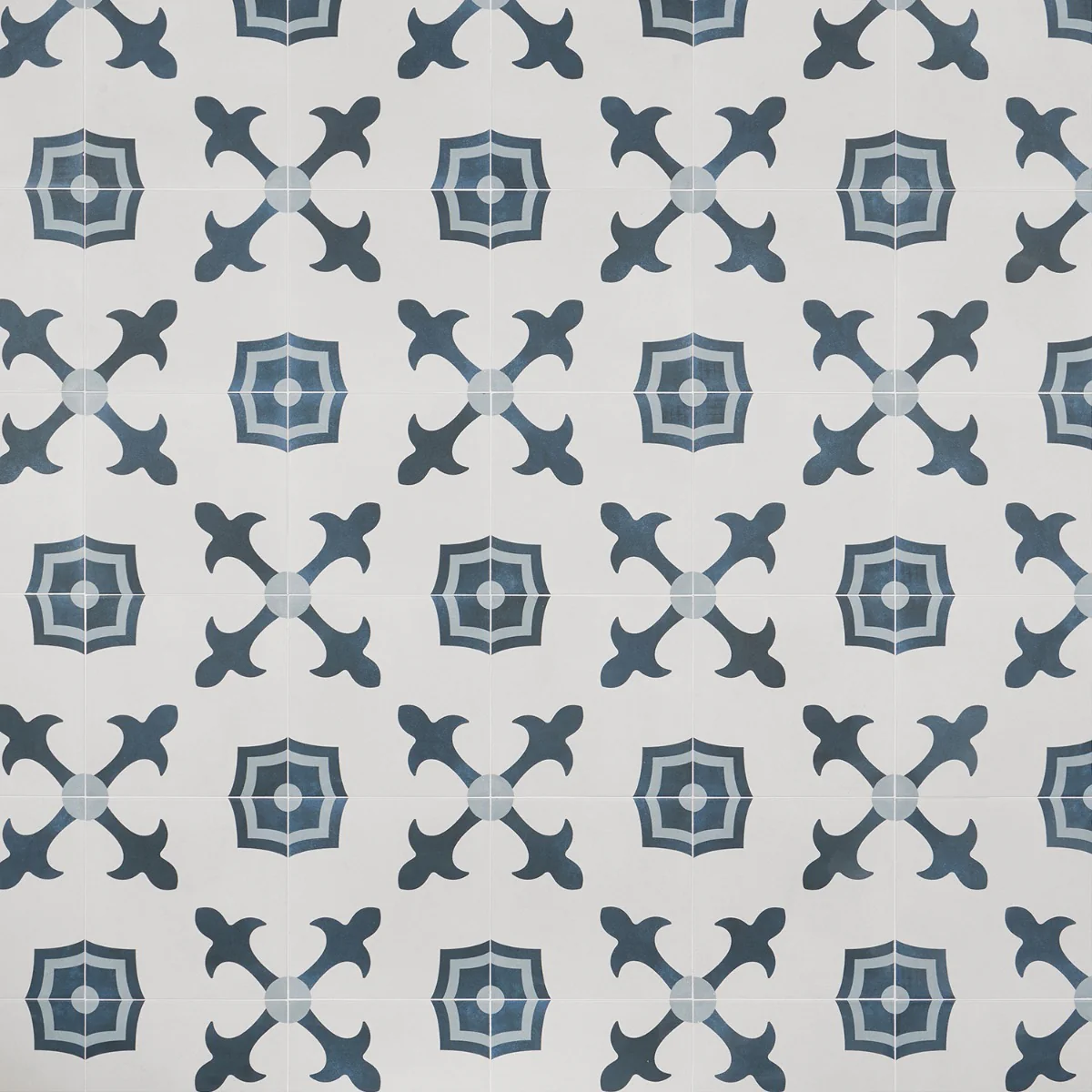 Lapaz White & Blue Herald 9x9 Matte Porcelain Tile - Mediterranean Design - Image 2