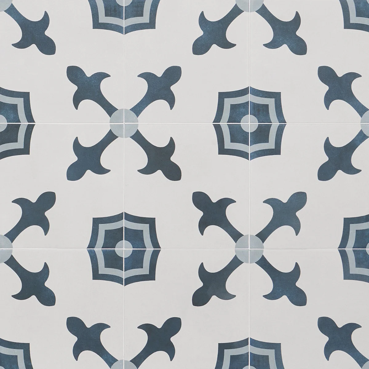 Lapaz White & Blue Herald 9x9 Matte Porcelain Tile - Mediterranean Design - Image 3