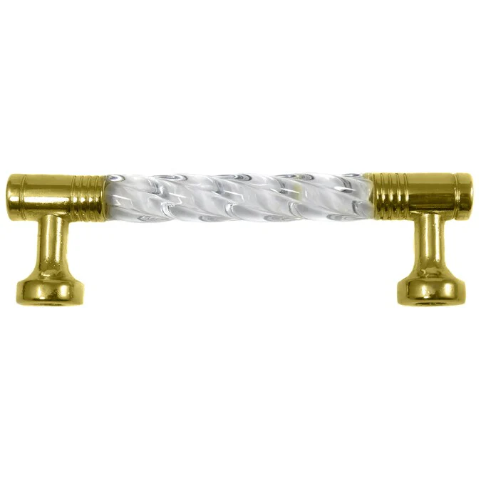 Laurey Kristal 3-in (76mm) Center to Center Polished Brass Cylindrical Handle Drawer Pull - Image 4