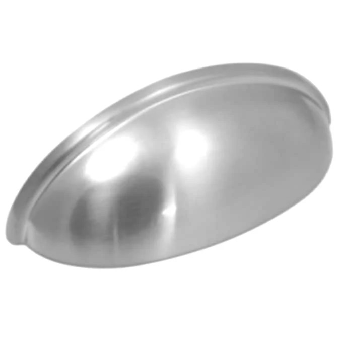 Laurey Newport 3-in (76mm) Center to Center Polished Chrome Oval Cup Drawer Pull