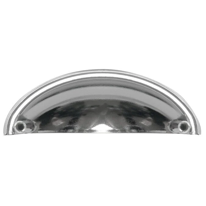 Laurey Newport 3-in (76mm) Center to Center Polished Chrome Oval Cup Drawer Pull - Image 2