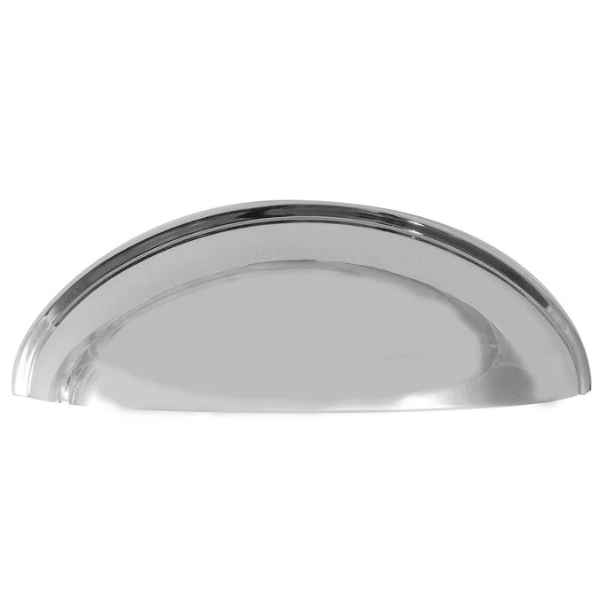 Laurey Newport 3-in (76mm) Center to Center Polished Chrome Oval Cup Drawer Pull - Image 3