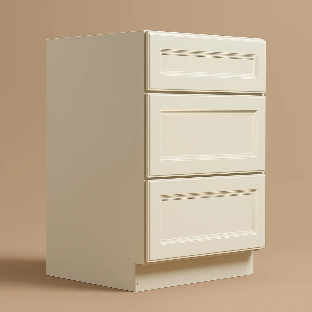 LIFEART CABINETRY Newport Ready to Assemble Base Cabinet with 3 Drawers in Classic White