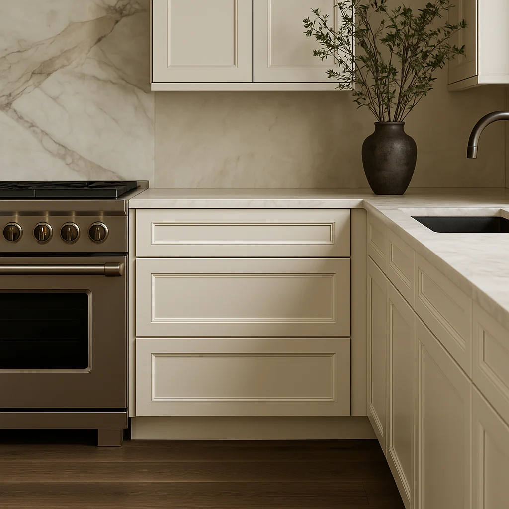 LIFEART CABINETRY Newport Ready to Assemble Base Cabinet with 3 Drawers in Classic White - Image 2