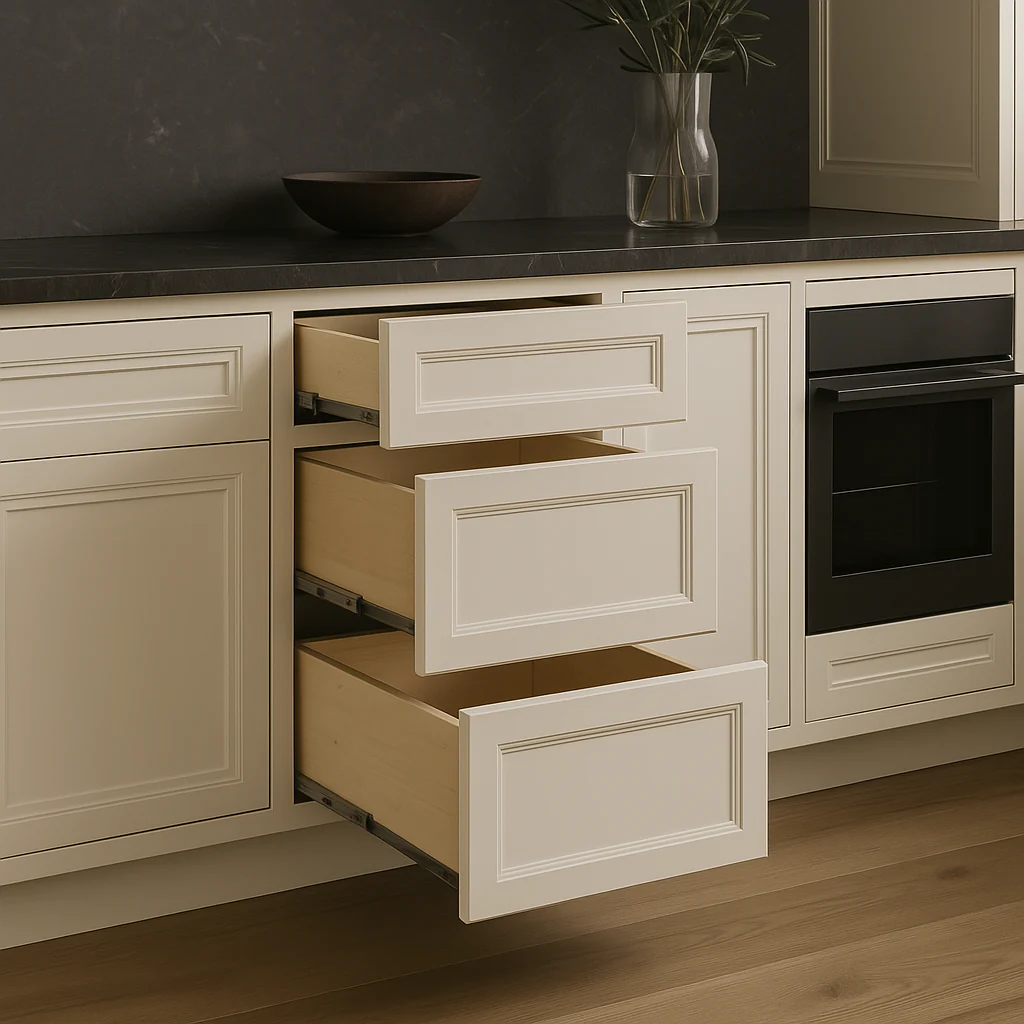 LIFEART CABINETRY Newport Ready to Assemble Base Cabinet with 3 Drawers in Classic White - Image 2