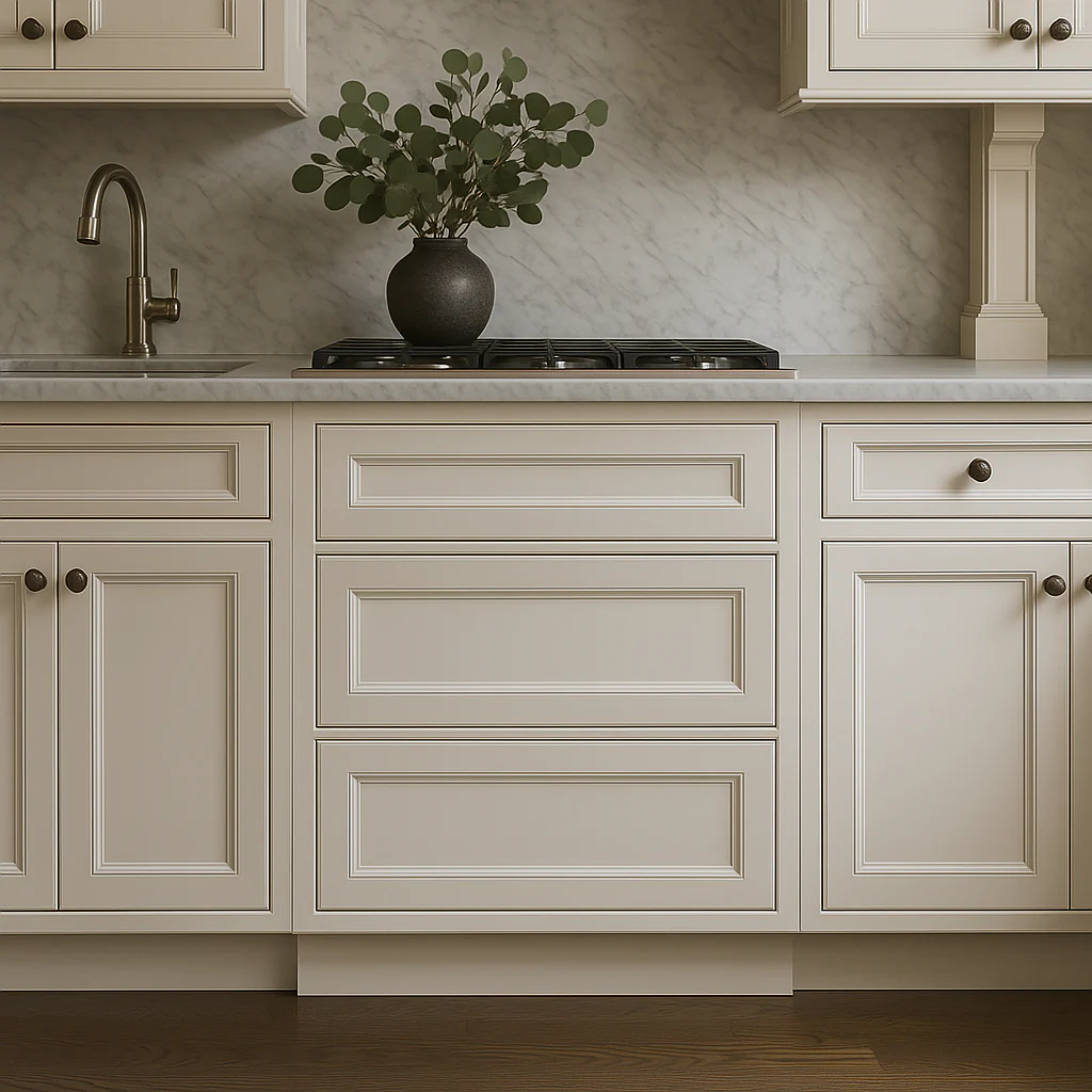 LIFEART CABINETRY Newport Ready to Assemble Base Cabinet with 3 Drawers in Classic White - Image 4