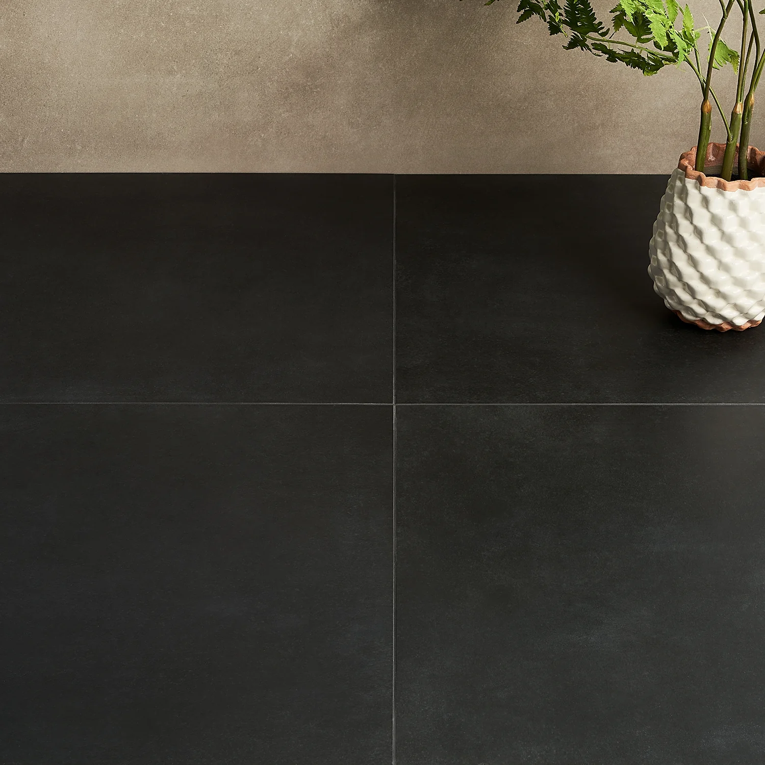 Lines Black Matte Porcelain Tile 24x24 - Lux Tile