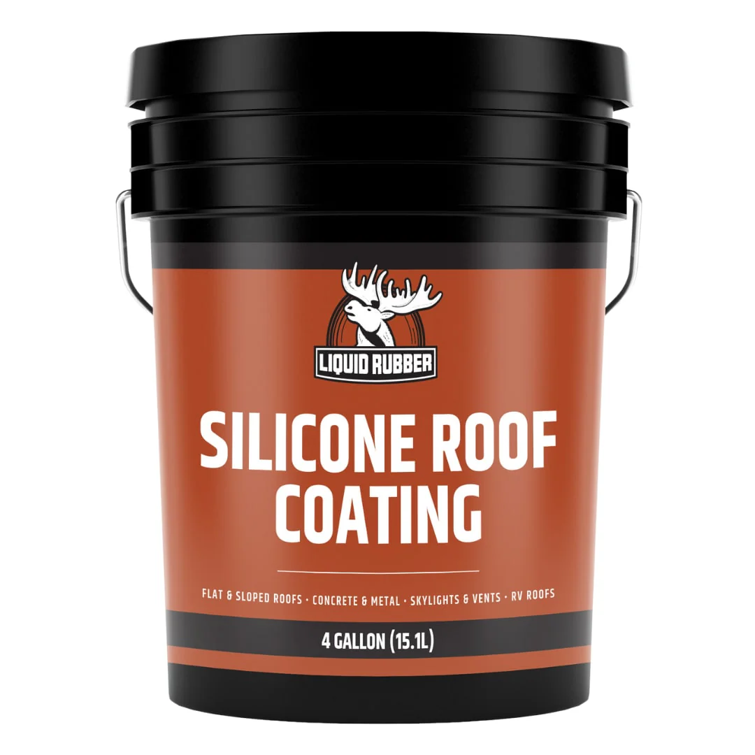 Liquid Rubber Silicone Roof Coating, Brilliant White, 4-Gallon (43201US) Waterproof Elastomeric Roof Sealant