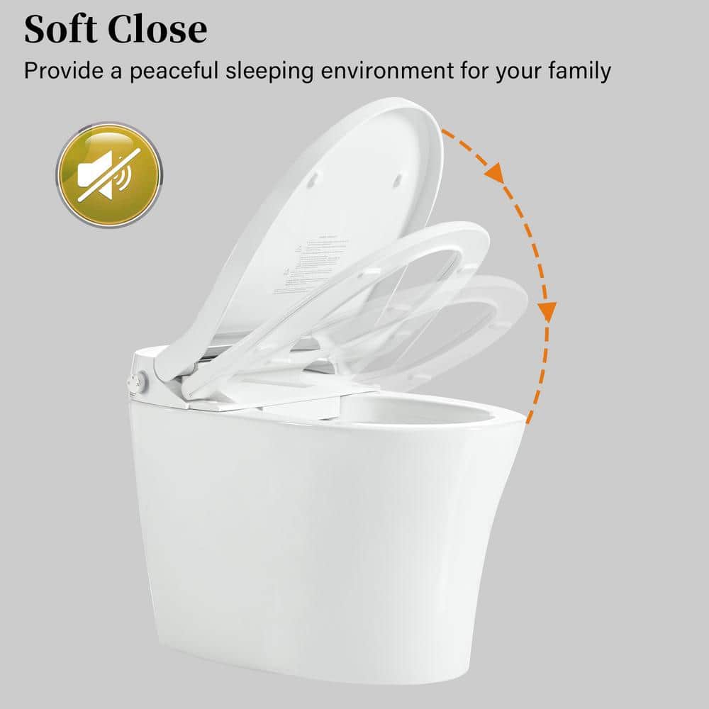 Logmey Elongated Smart Bidet Toilet with Heated Seat, Auto Flush, and Night Light - Image 5