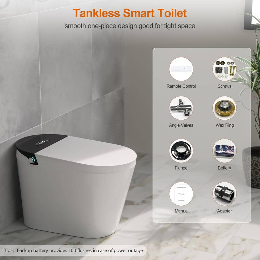 Logmey Elongated Smart Toilet | Heated Seat, Auto Flush, Night Light, Remote Control | MT-7G610 - Image 2