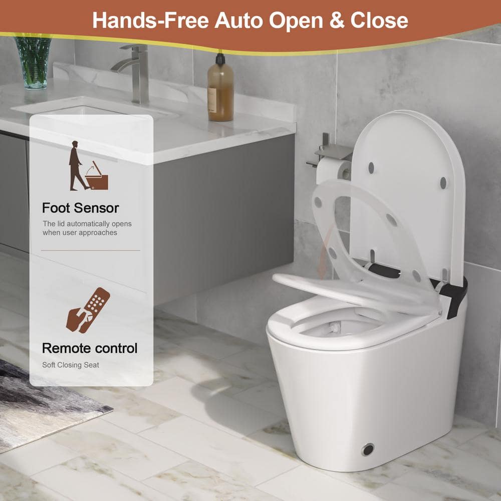 Logmey Elongated Smart Toilet | Heated Seat, Auto Flush, Night Light, Remote Control | MT-7G610 - Image 6